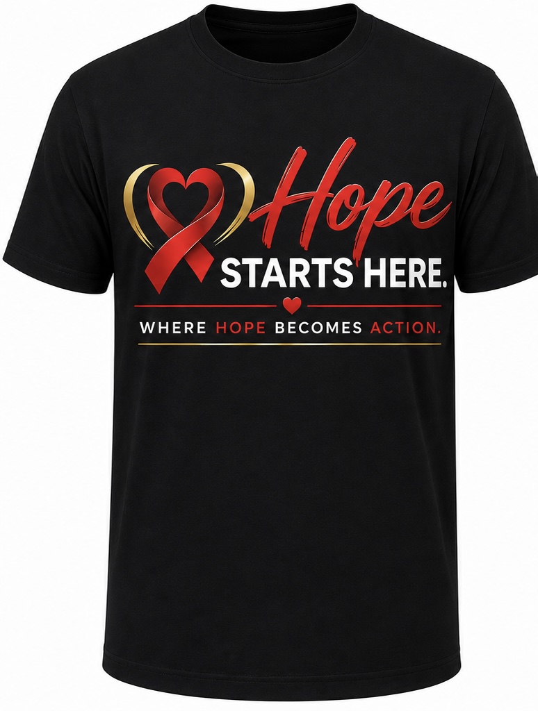 Hope Starts Here T-shirts available at the event